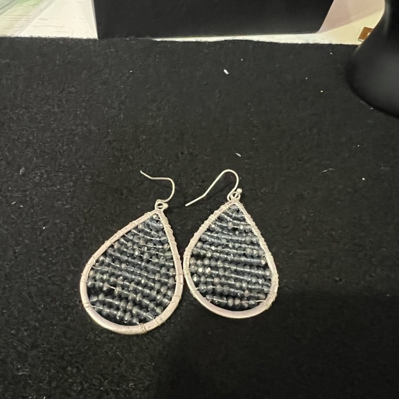 Marlyn Schiff Multi Strand Blue Crystal Pave Charm Bracelet + Earrings - Picture 8 of 9